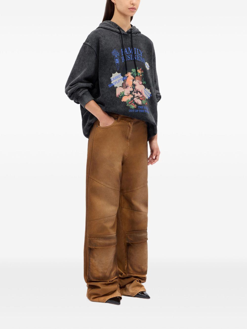 Felpa nera con cappuccio e stampa grafica 3941MDM111SE257584 99 MSGM