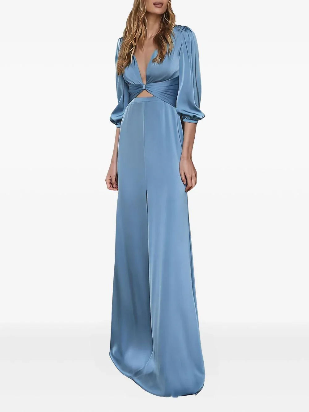 Abito NM22252 celeste raso - Preludio Moda