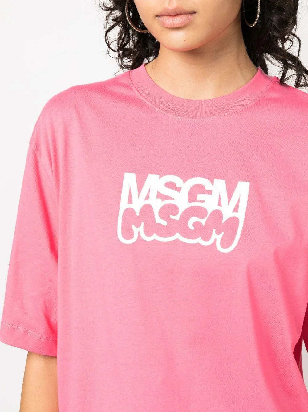 T-shirt rosa bubblegum logo frontale - Preludio Moda