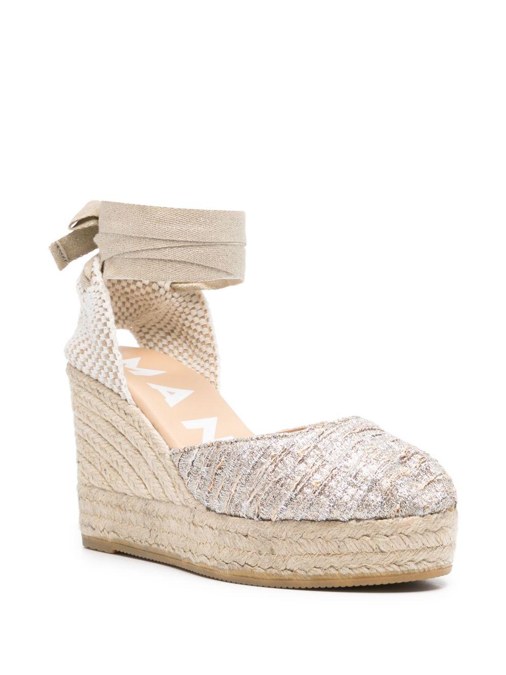 Espadrillas con Zeppa Bassa in Cotone Lurex H31WV GOLD MANEBI