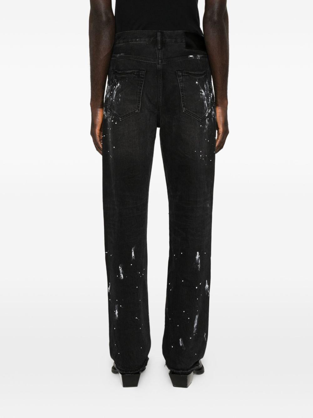 Jeans in cotone straight leg distressed P011BRKS526 BLACK PURPLE BRAND