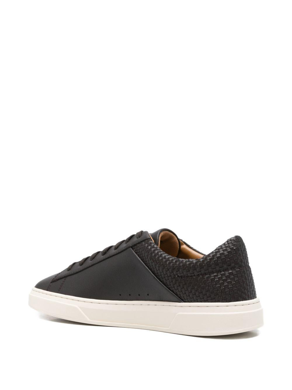 Sneakers in pelle con pannello intrecciato 50563591 207 BOSS
