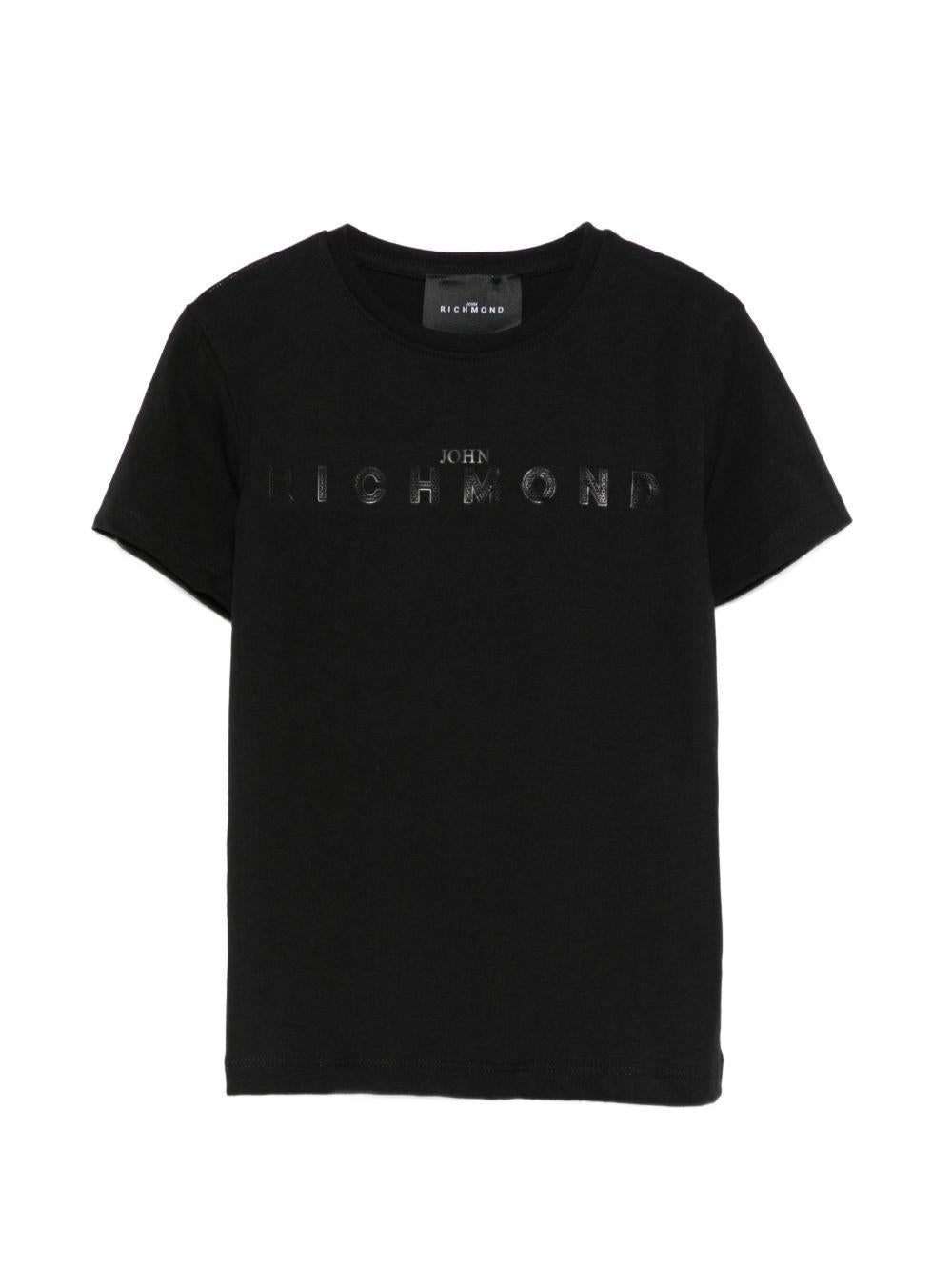 T-shirt con logo frontale RGP26017TS BLACK JOHN RICHMOND KIDS