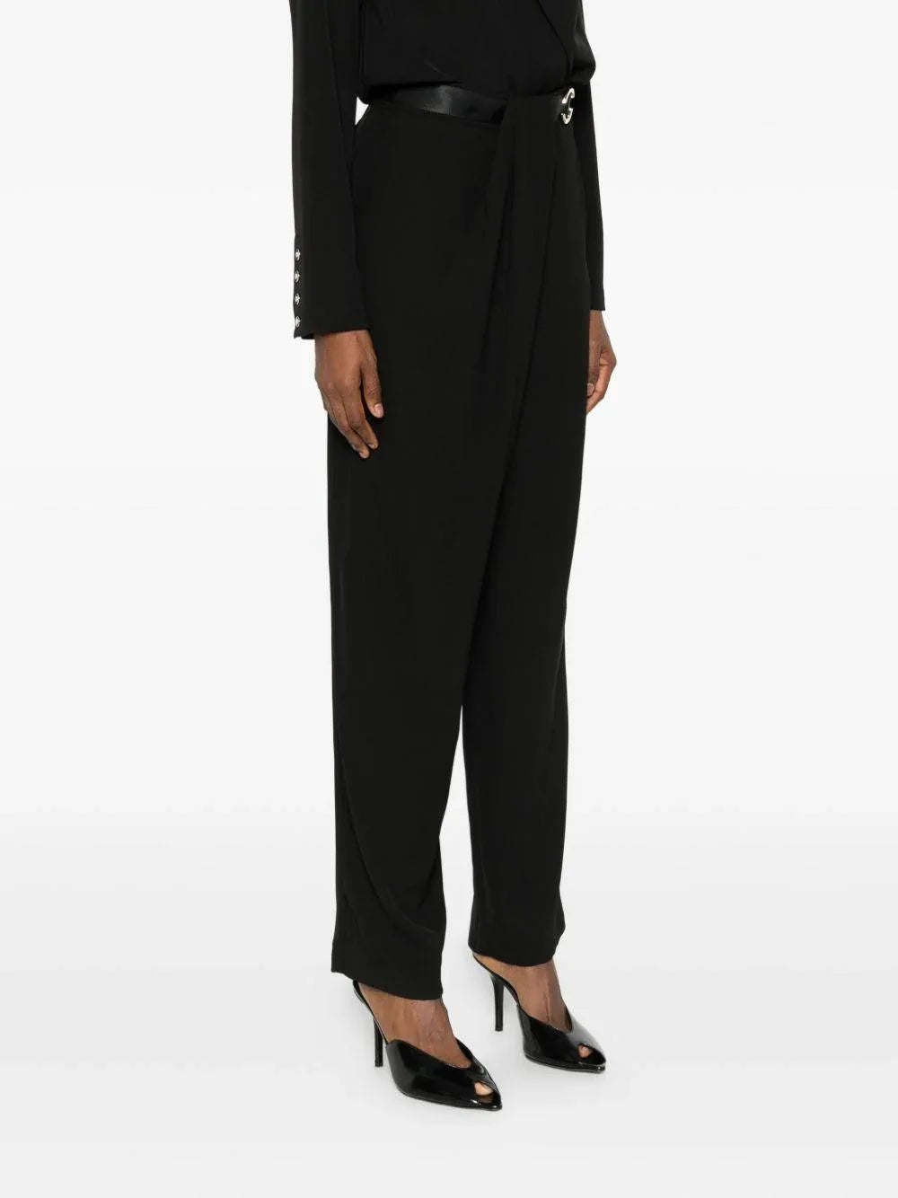 Pantaloni a Vita Alta con Dettaglio ad Anello - Preludio Moda