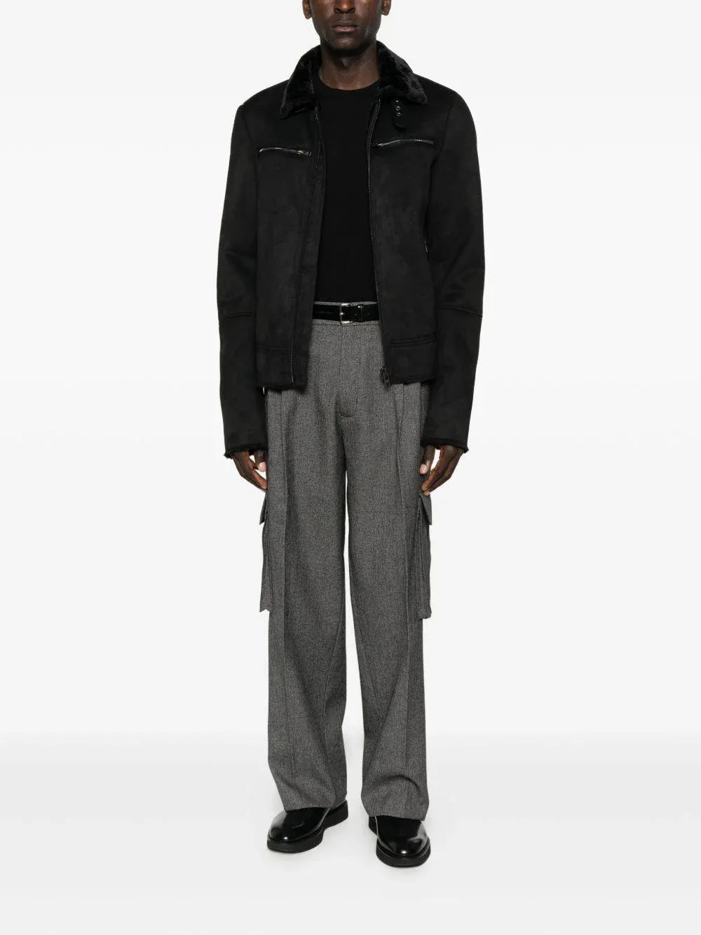 Maglione nero girocollo in lana - Preludio Moda