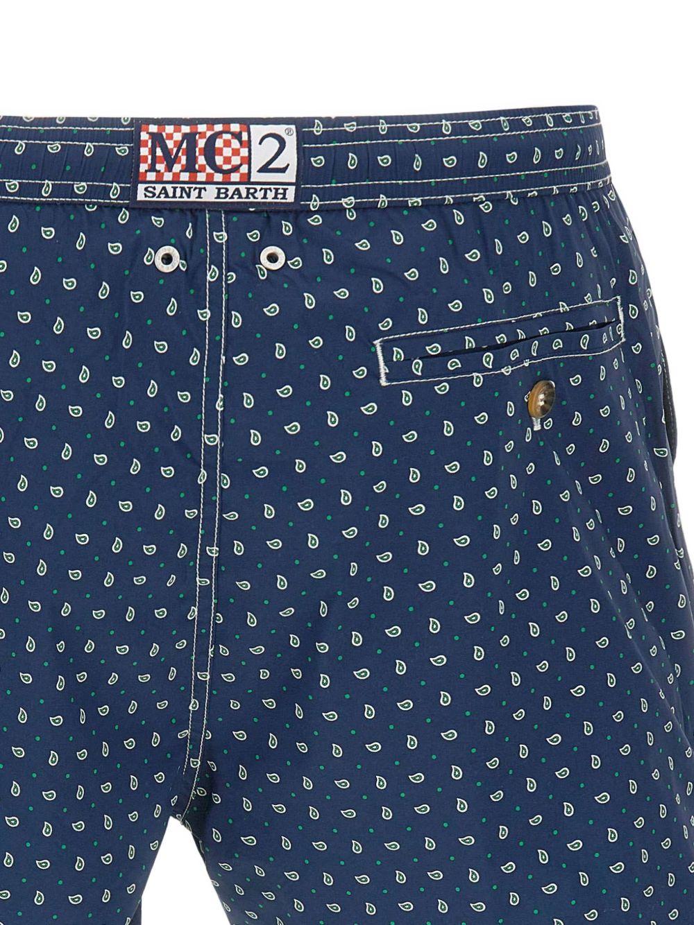 Costume a pantaloncino in poliestere con stampa paisley LIG0016 00072L MC2 SAINT BARTH