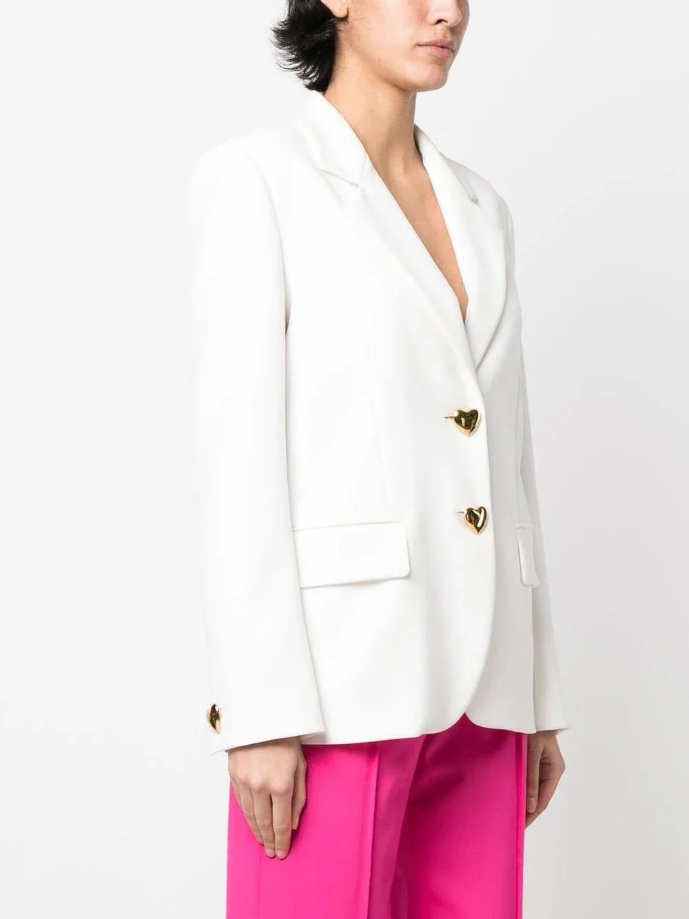 Giacca bianca monopetto chiusura cuori - Preludio Moda