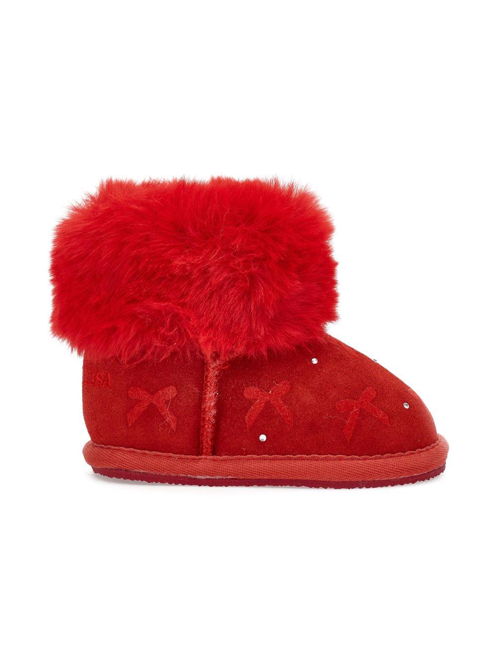 Stivali con Fiocco e Interno in Pelliccia 83F0006702 0043 MONNALISA KIDS