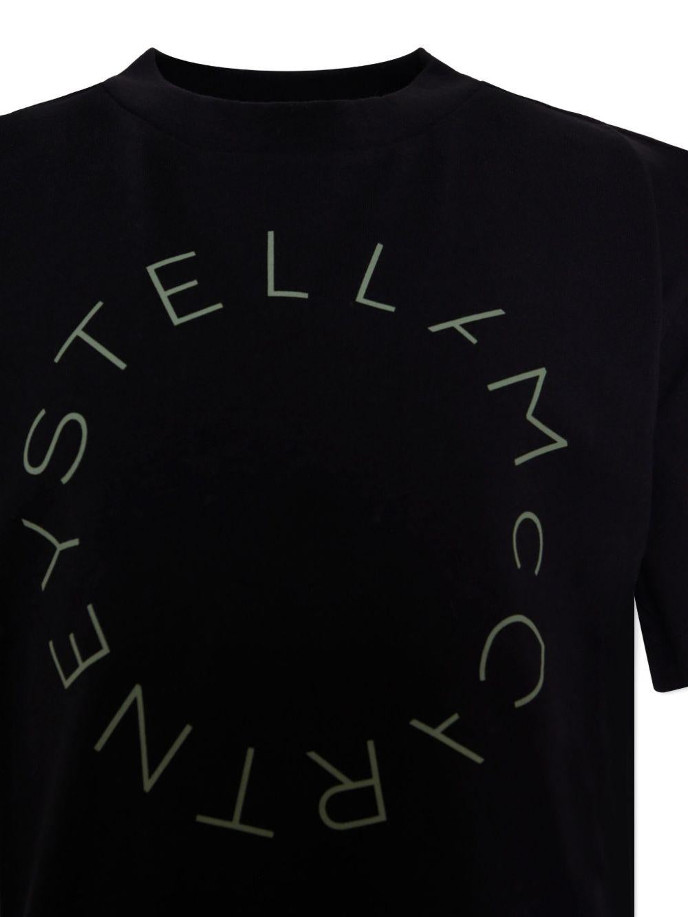 T-shirt Nera con Logo Circolare TX8S01Z0434 930 STELLA MCCARTNEY KIDS