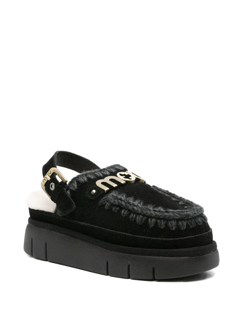 Mules Bounce con plateau e cinturino posteriore nero - Preludio Moda