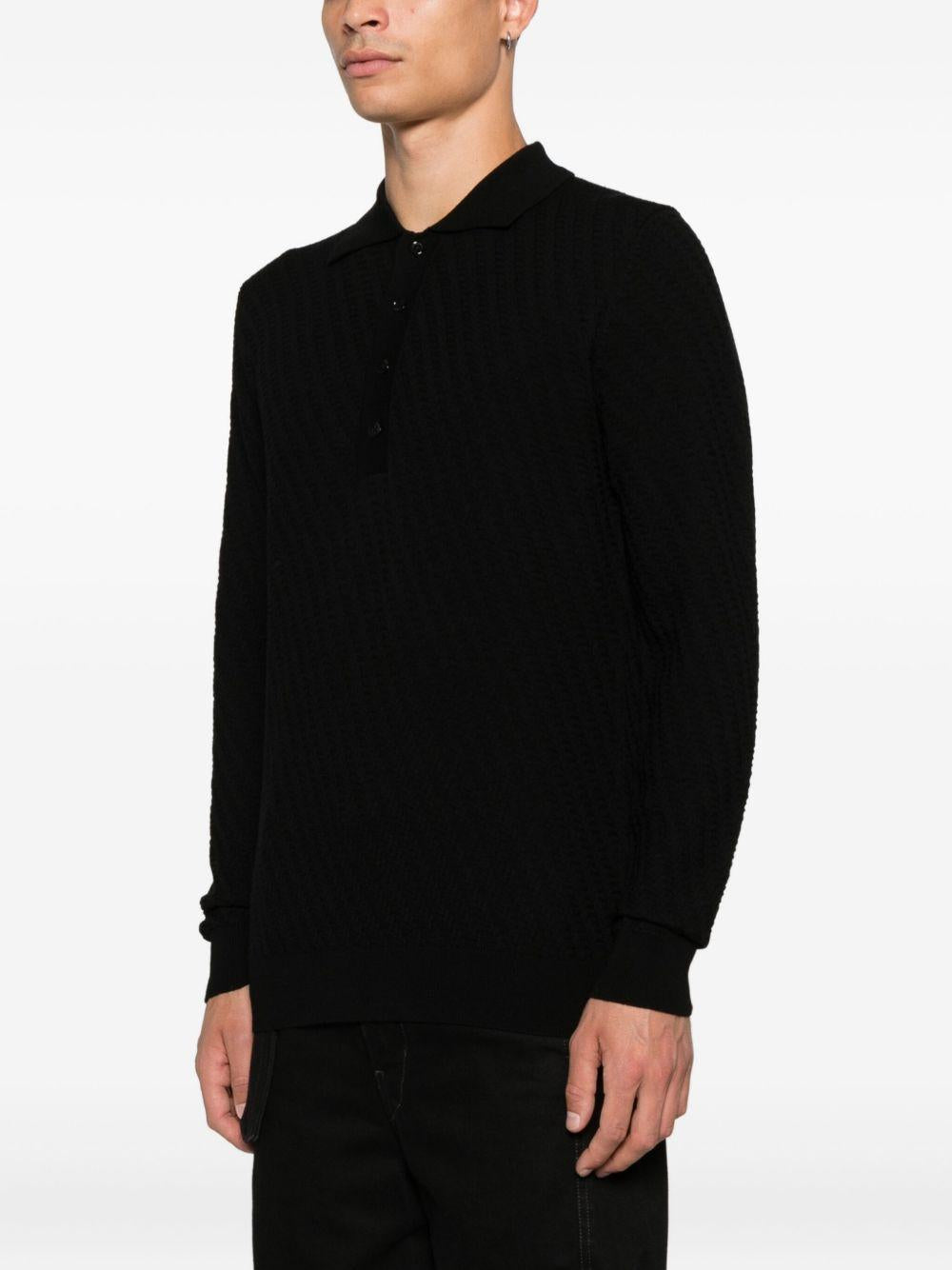 Polo nera jacquard Paolo Pecora A032F009 9000 PAOLO PECORA
