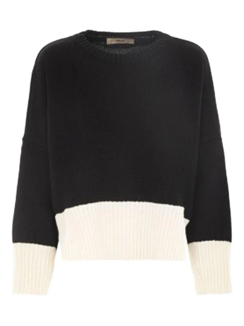 Maglia bicolor con profili a coste - Preludio Moda