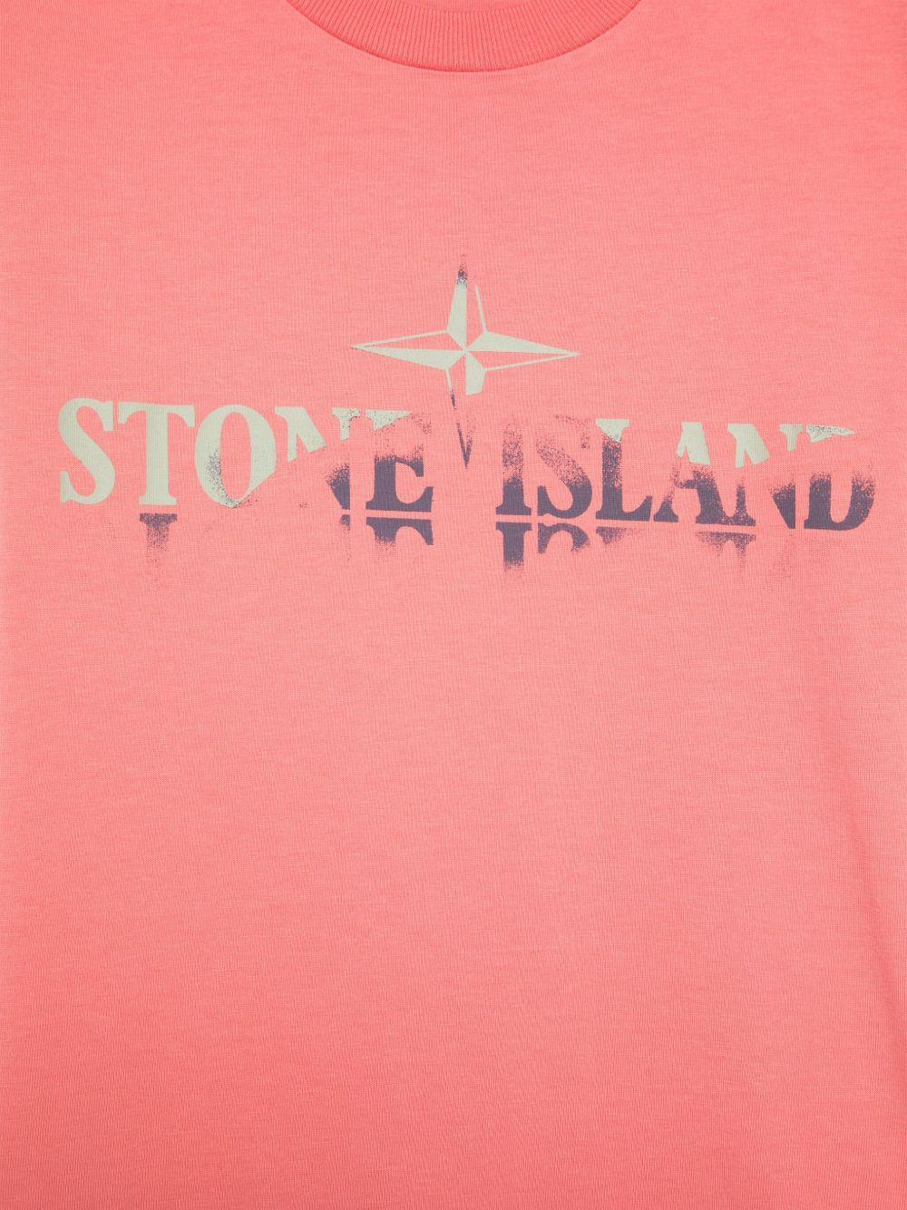 T-shirt rosa stampa frontale logo - Preludio Moda