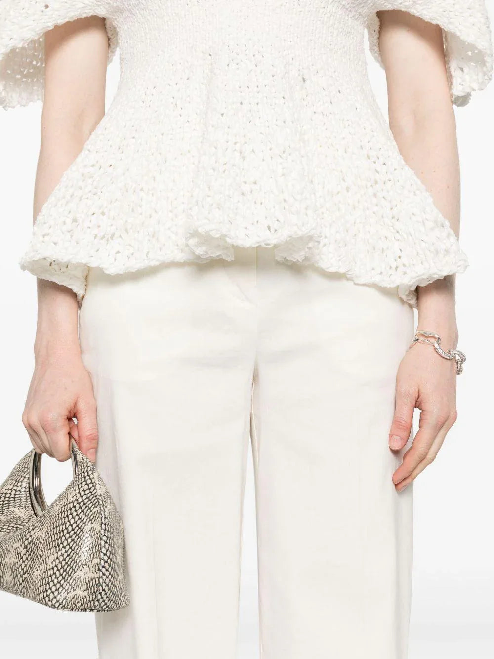 Pantaloni con piega in lino stretch jacopone - Preludio Moda