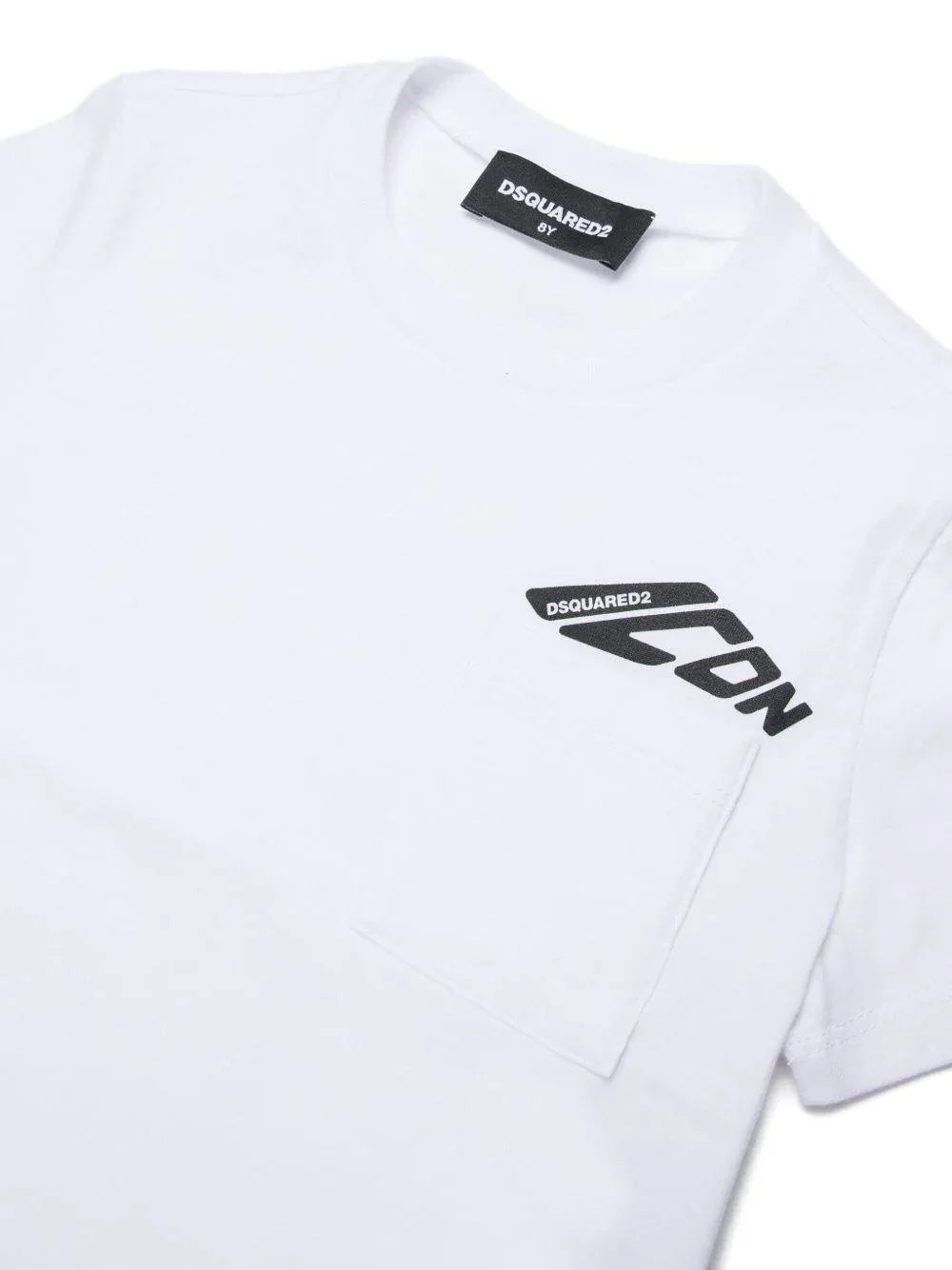 T-shirt Bianca con Stampa e Taschino - Preludio Moda