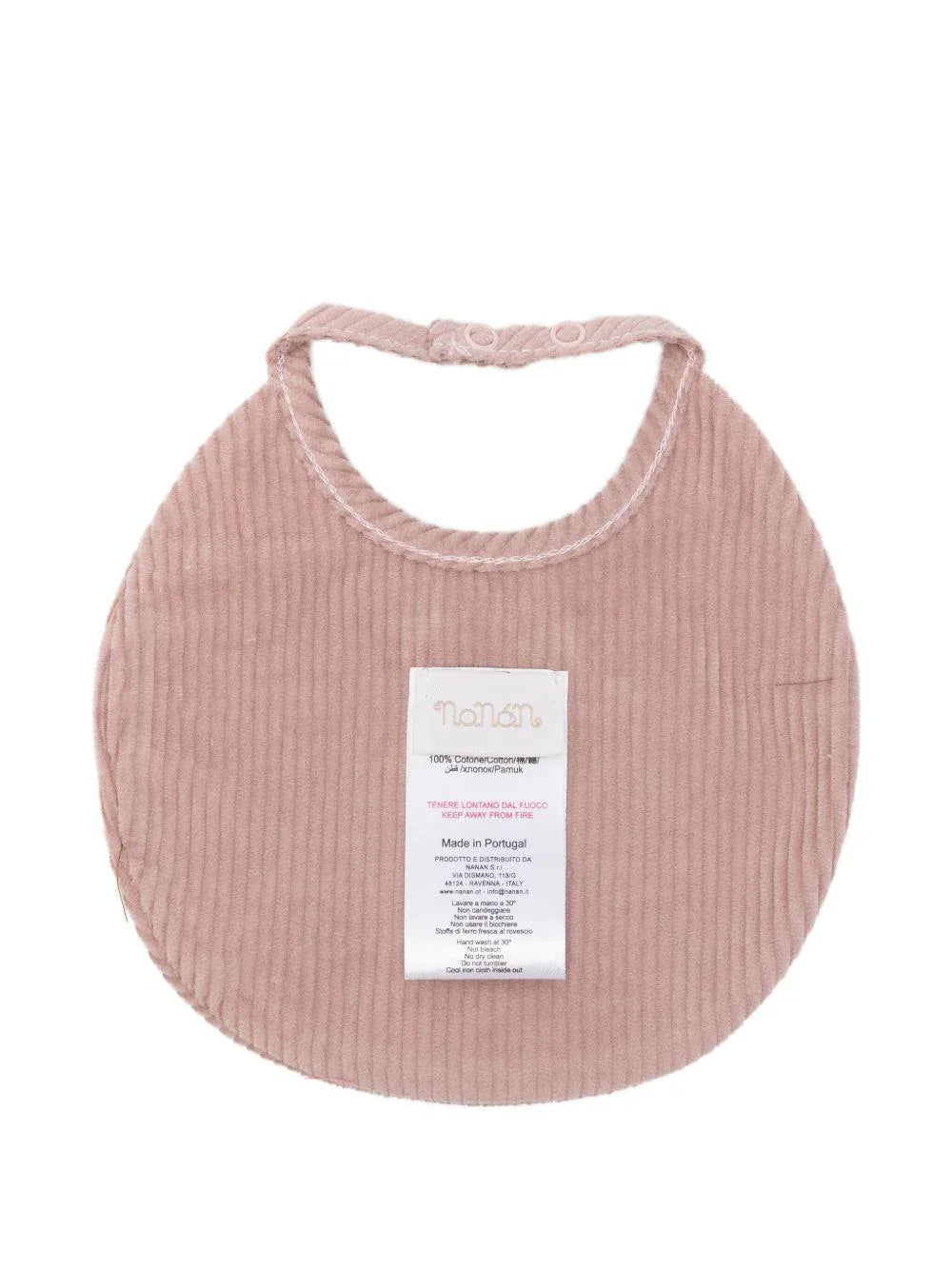 Bavaglino rosa a coste con ricamo - Preludio Moda