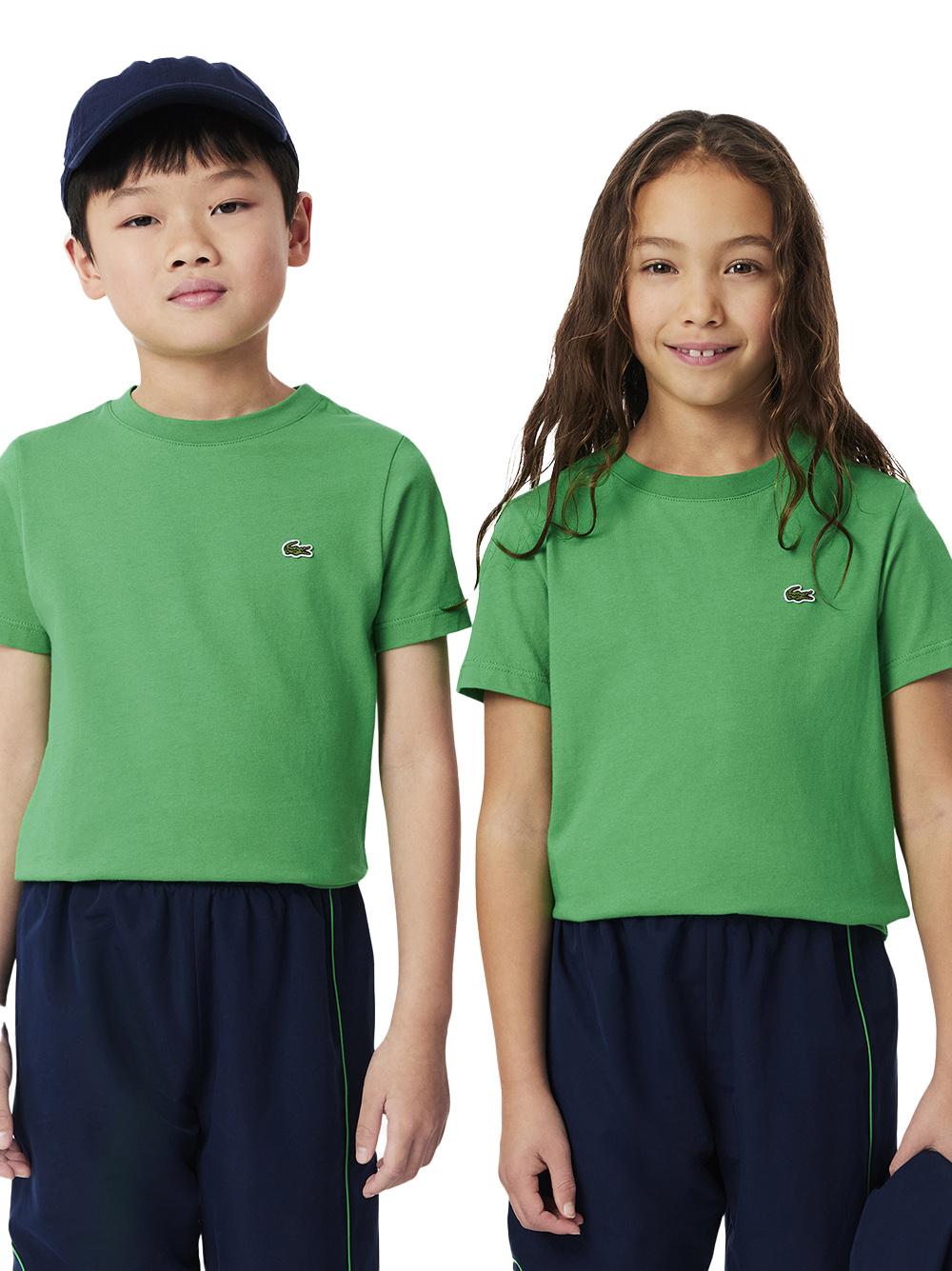 T-shirt verde logo ricamo TJ1122 SIW LACOSTE KIDS