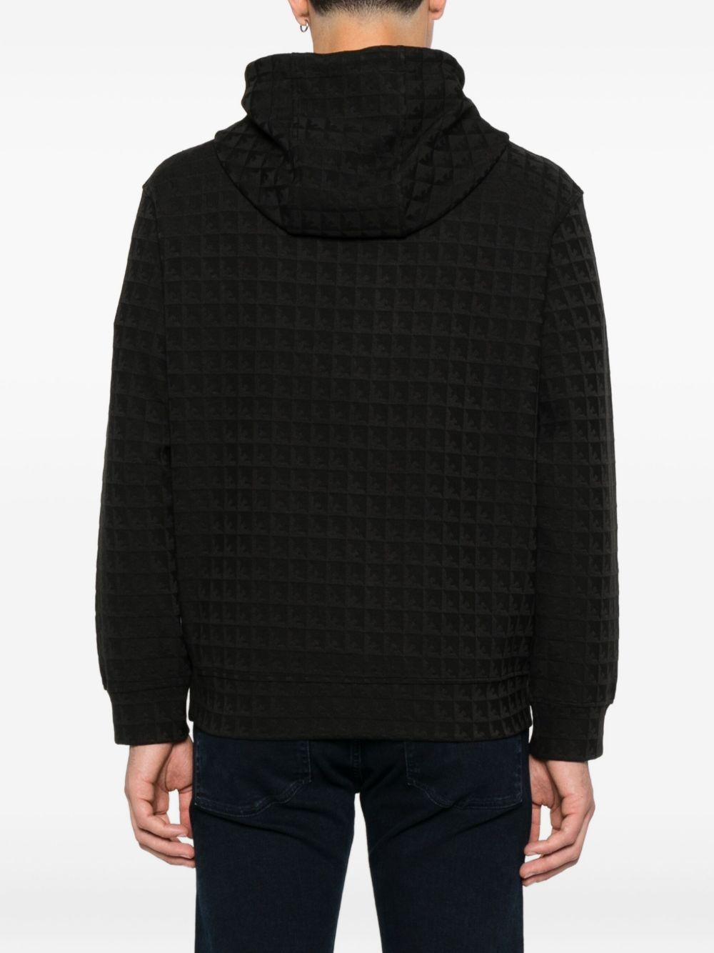 Felpa nera trapuntata con cappuccio e corda di tiratura EM003424AF13700 FC230 EMPORIO ARMANI