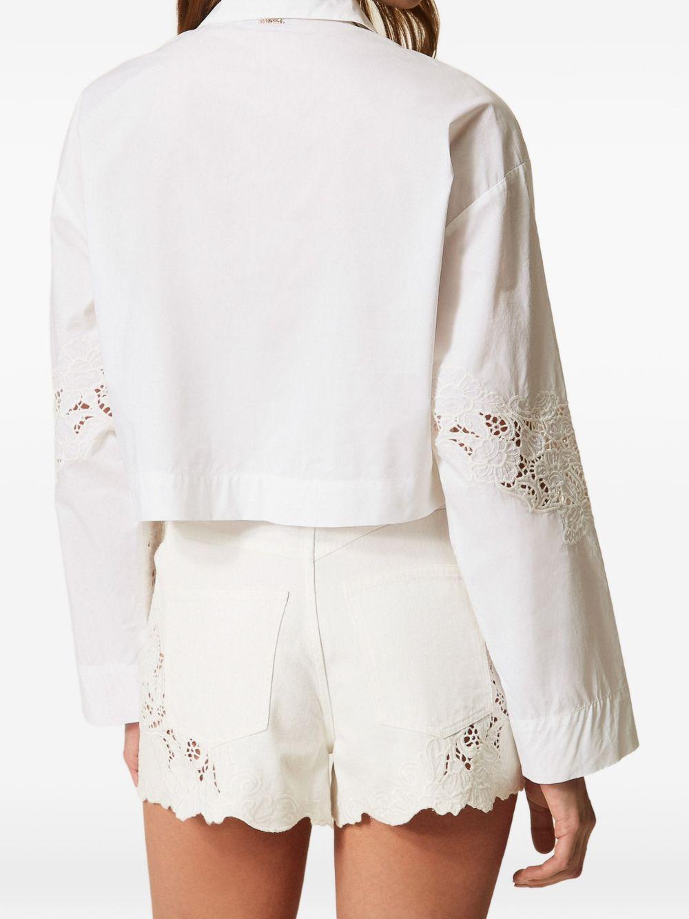 Camicia in cotone con dettagli in pizzo 261TT2031 00001 TWINSET