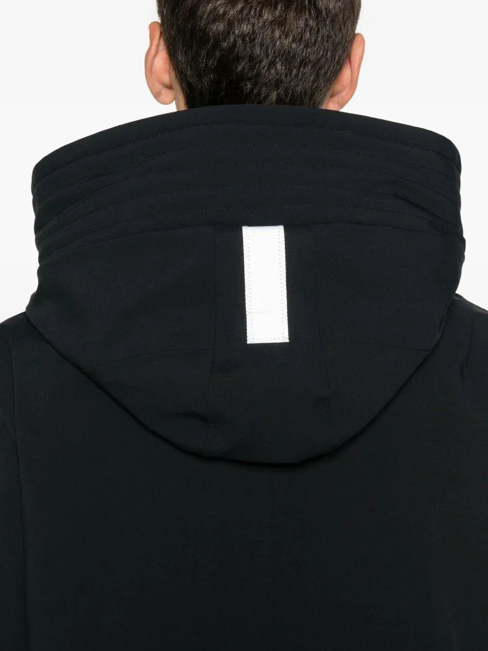 Cappotto verde scuro con cappuccio e logo - Preludio Moda