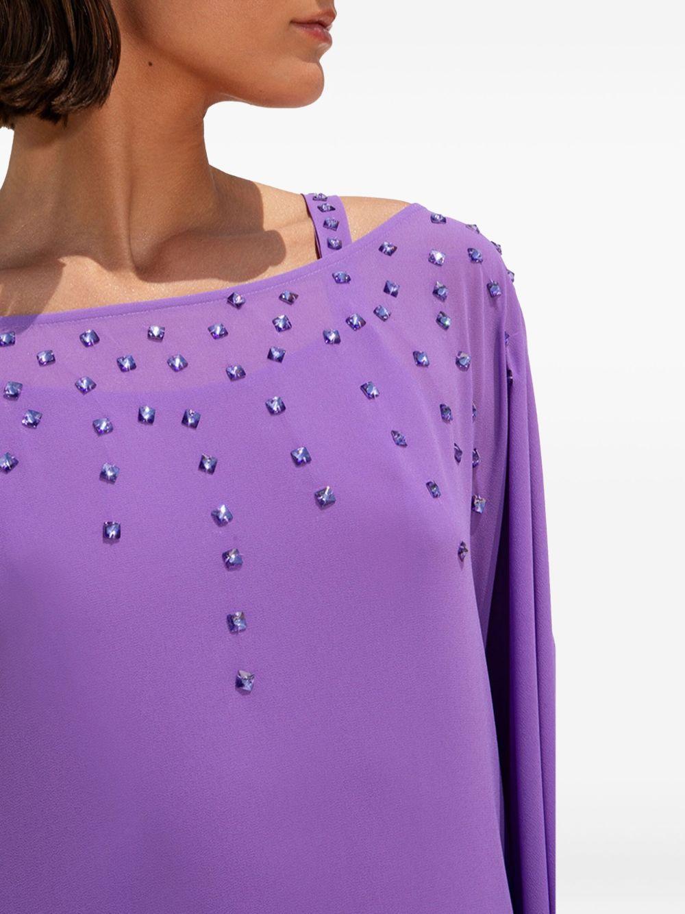 Abito Kaftano viola con strass T4318 PURPLE TWINS