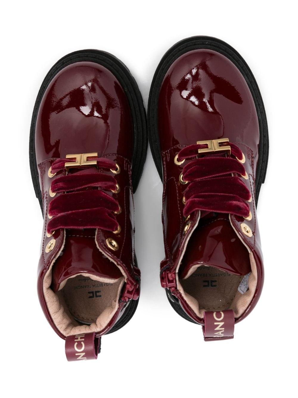 Stivali rosso ciliegia stringati - Preludio Moda