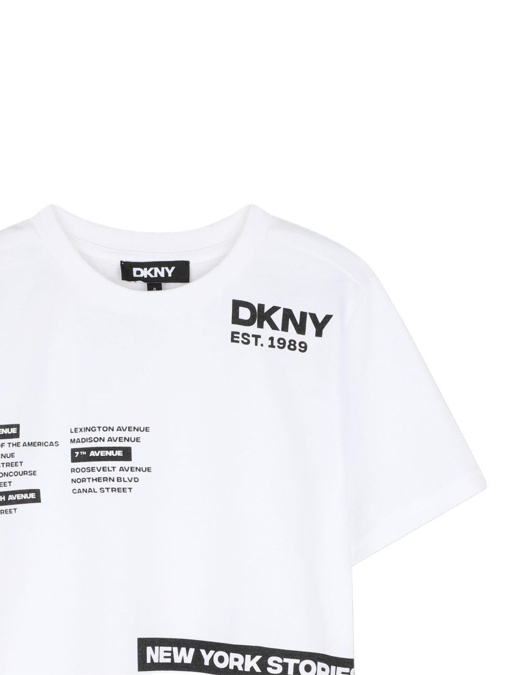 Set t-shirt e bermuda in cotone e poliestere D62521 20P DKNY KIDS
