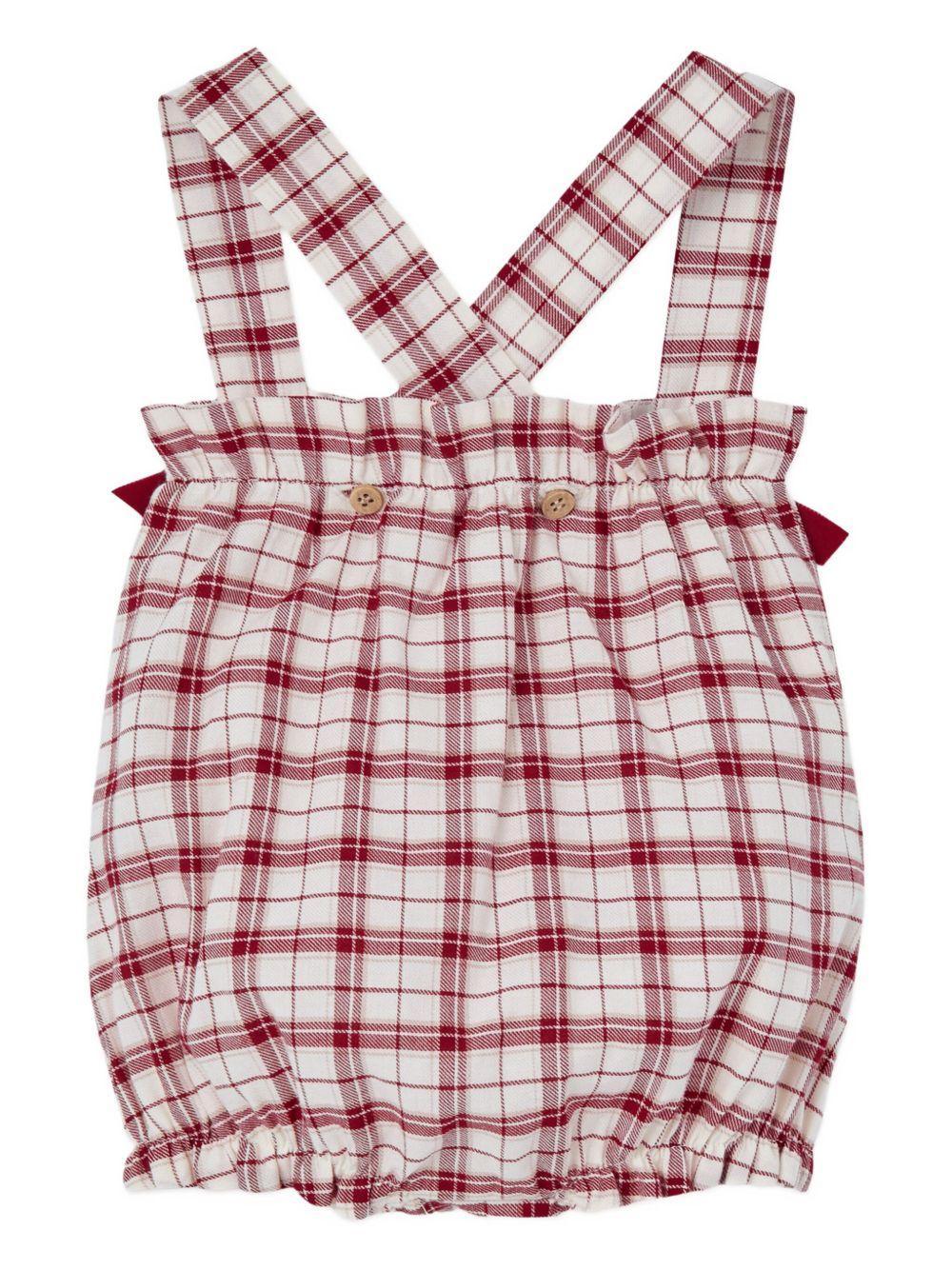 Set a quadri panna con colletto decorato - Preludio Moda