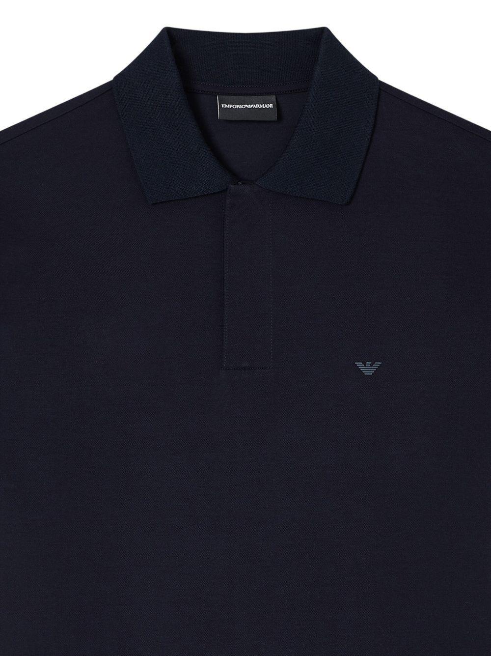Polo blu navy con logo e chiusura a zip - Preludio Moda