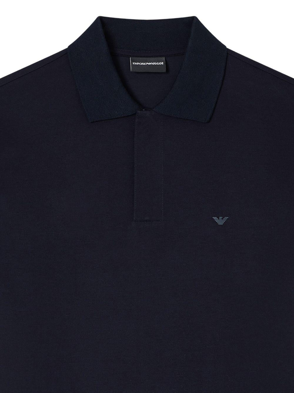 Polo blu navy con logo e chiusura a zip EM003171AF13742 UB118 EMPORIO ARMANI