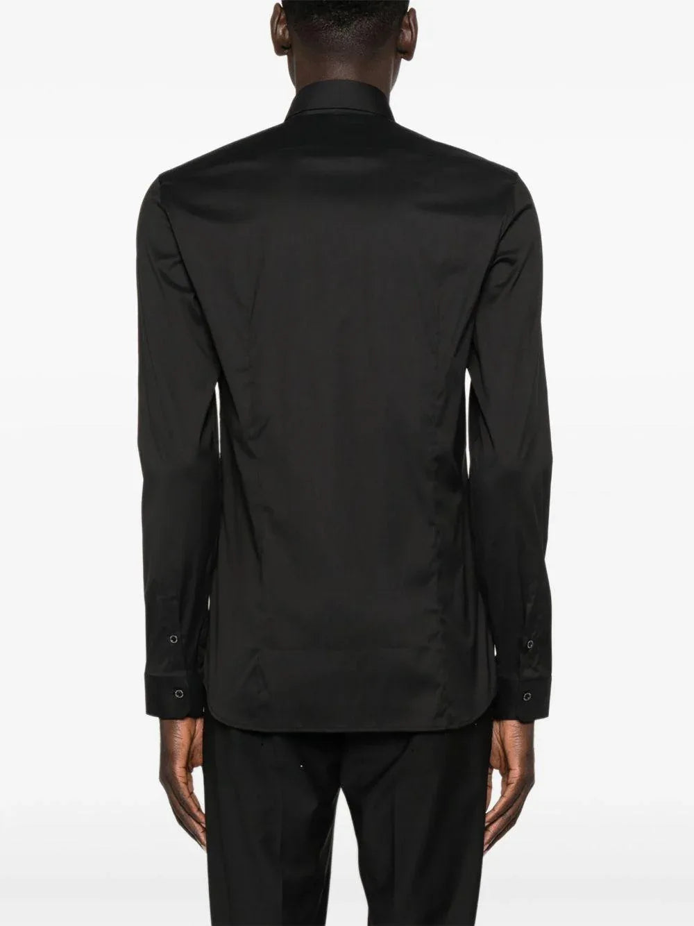 Camicia nera slim con colletto a punta - Preludio Moda