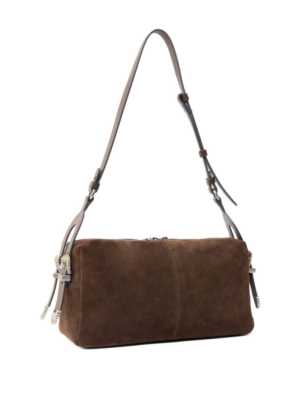 Borsa a spalla in pelle scamosciata con tracolla regolabile 106676A0F6 M11O PINKO