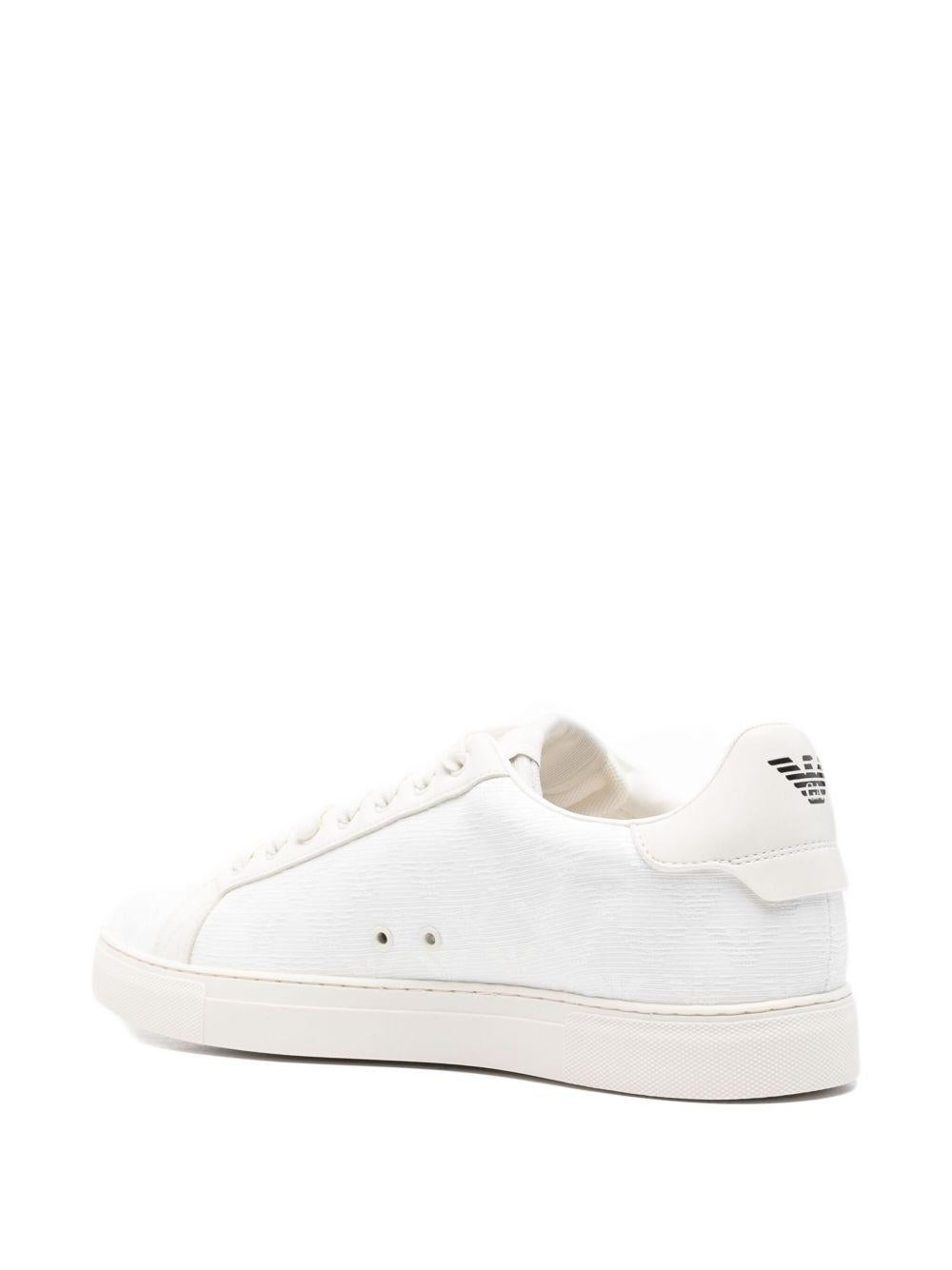 Sneakers bianche con allacci in pelle e punta rotonda EM003843AF20003 M0107 EMPORIO ARMANI