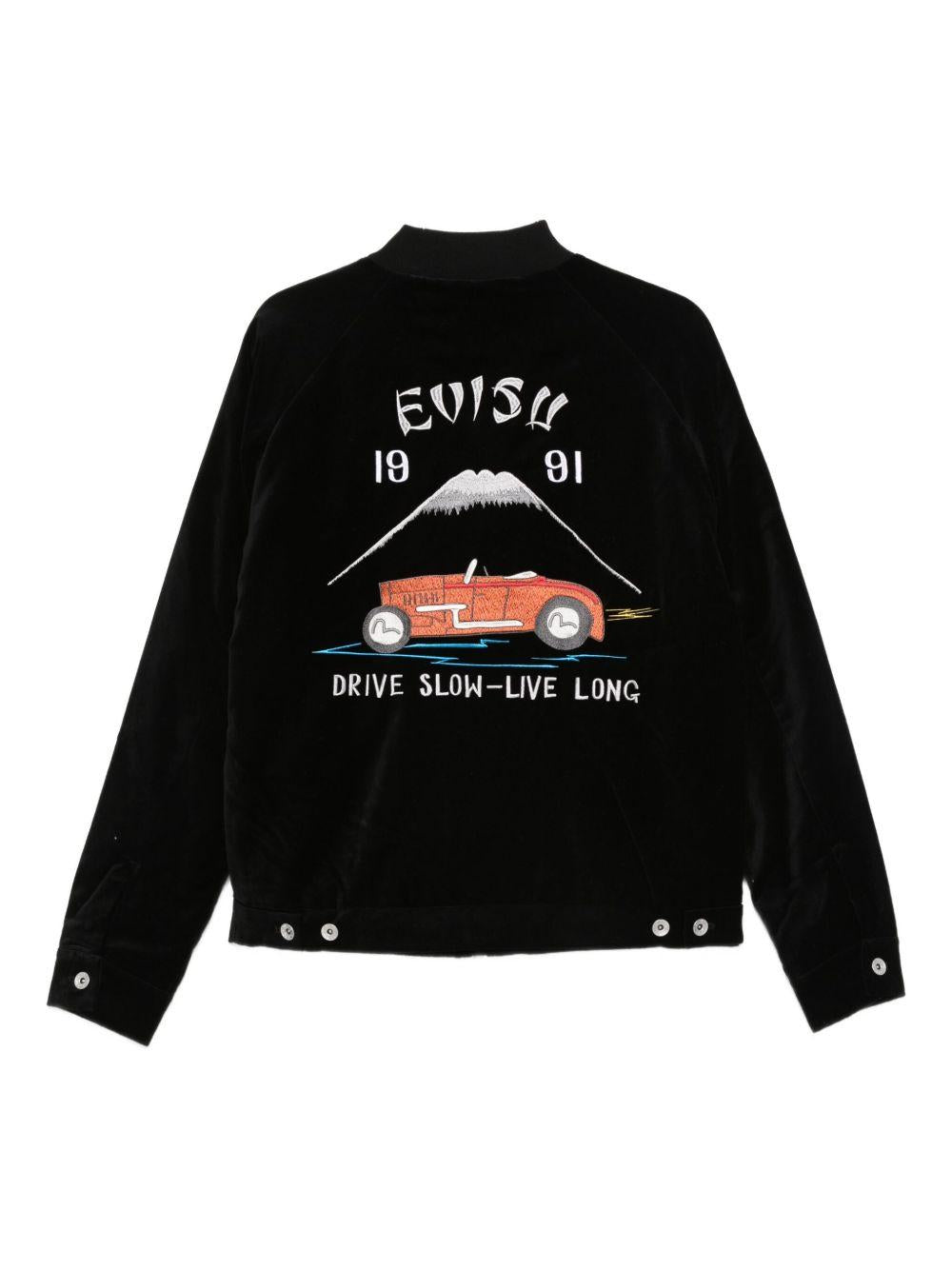 Bomber con Ricamo e Chiusura Zip 2EAEJM5JK6101 BLACK EVISU