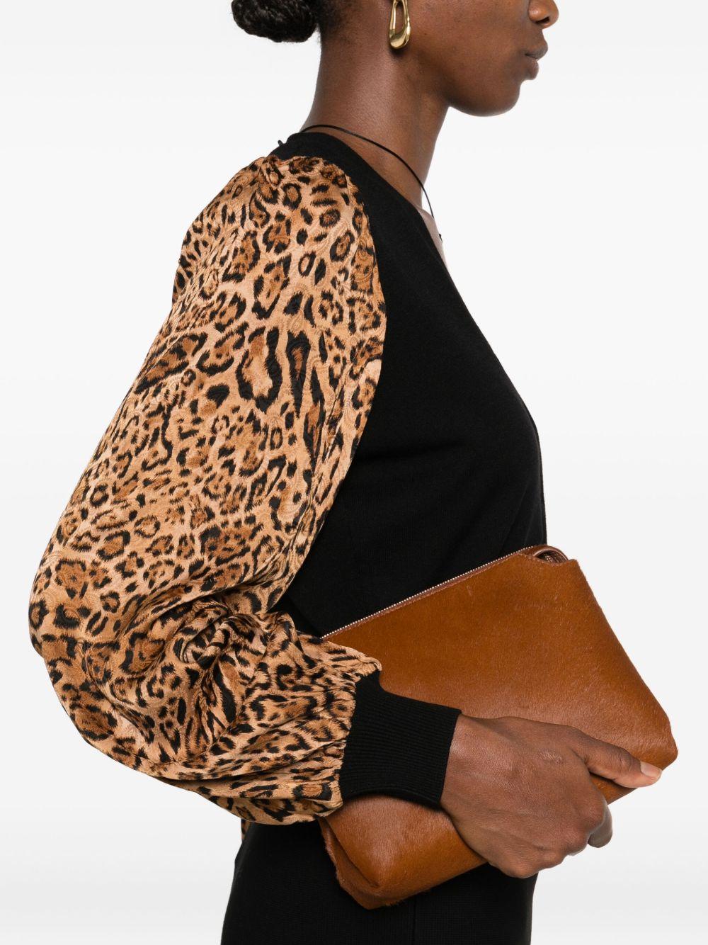 Cardigan Nero con Stampa Leopardata 252TP3151 12754 TWINSET