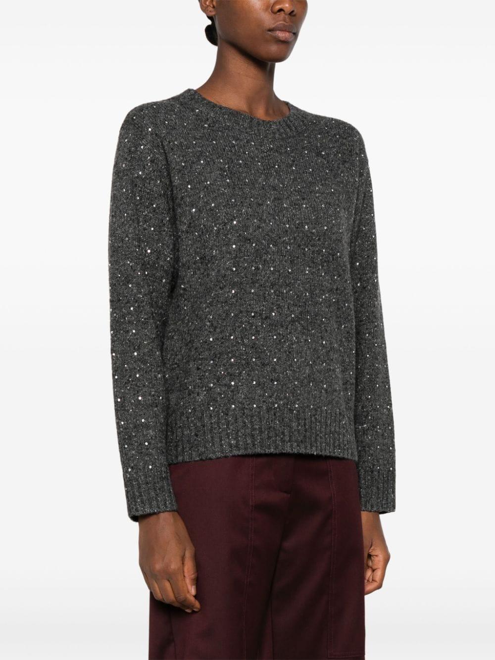 Maglione grigio con mini strass