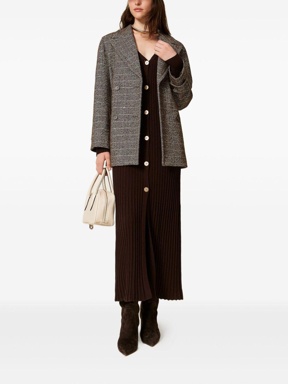 Cappotto in Lana con Motivo a Spina di Pesce 252TT2031 12893 TWINSET