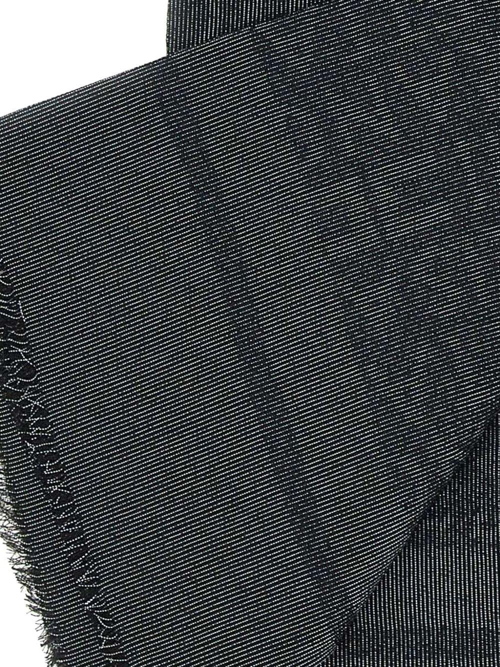 Pashmina grande in lurex jacquard nera