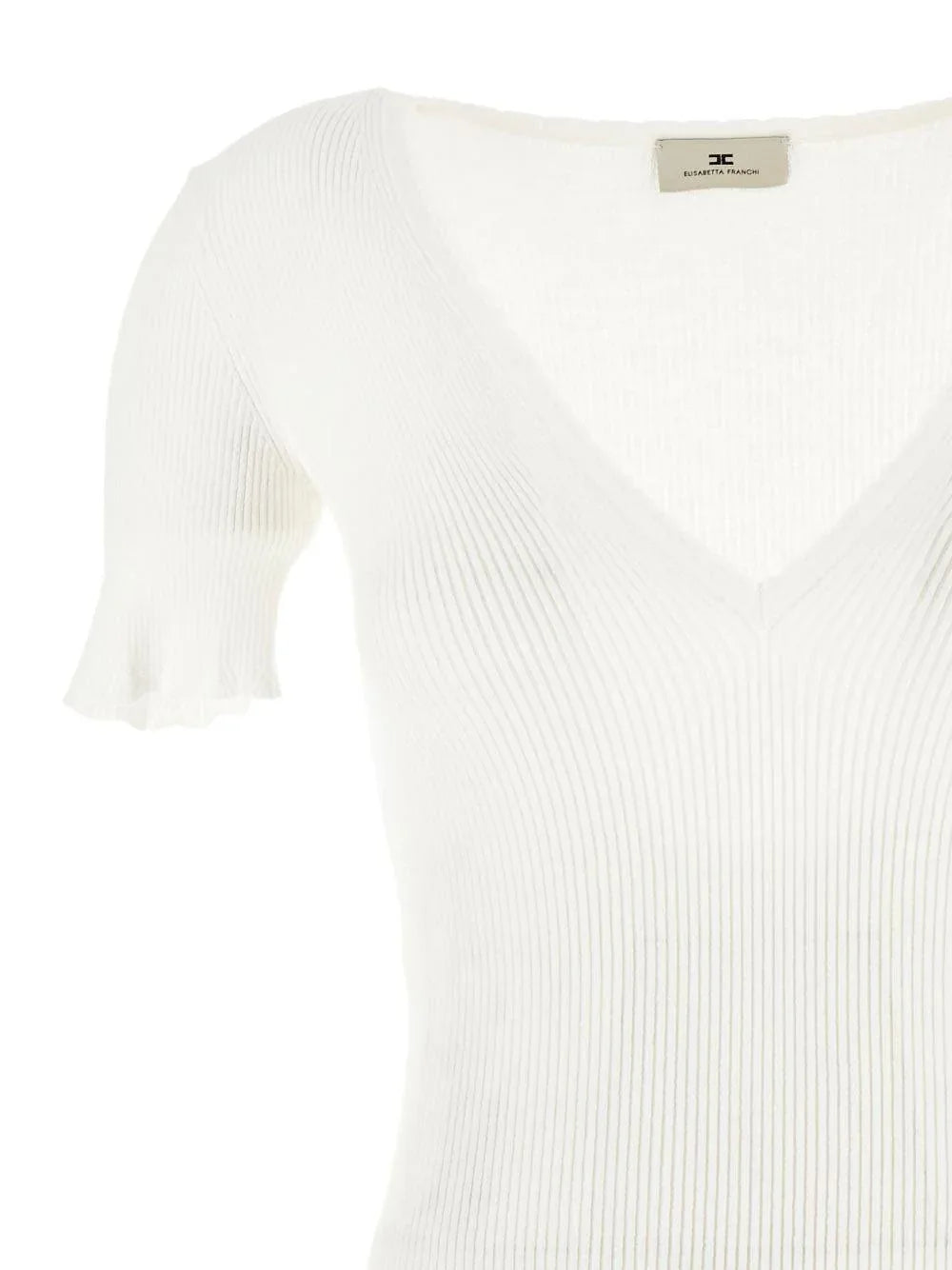 Abito in viscosa a costine con collana avorio - Preludio Moda