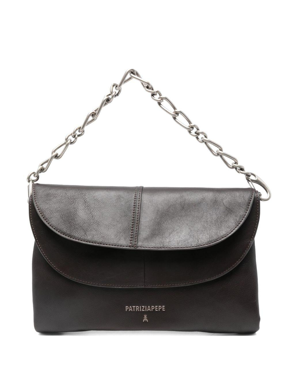 Borsa marrone con catena e zip superiore 2B0152L162 B856 PATRIZIA PEPE