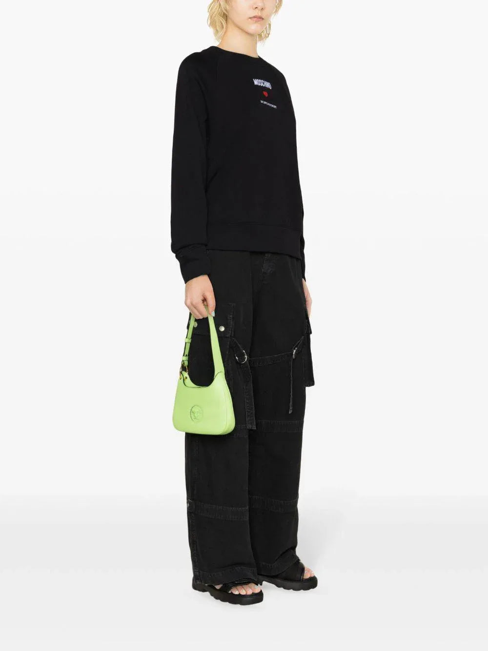 Felpa nera mini ricamo - Preludio Moda