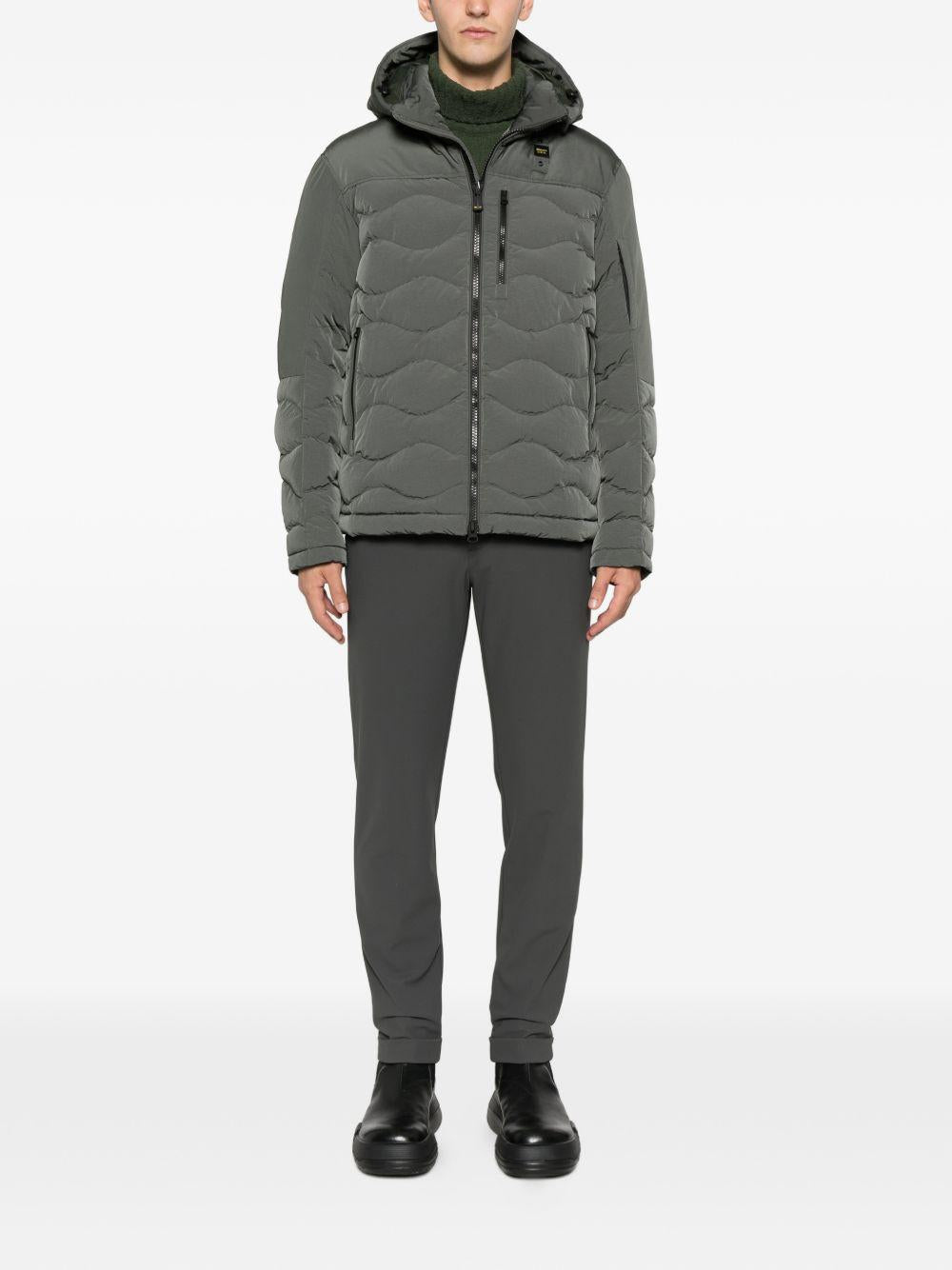 Giacca trapuntata verde con cappuccio 25WBLUC02534007287 678 BLAUER