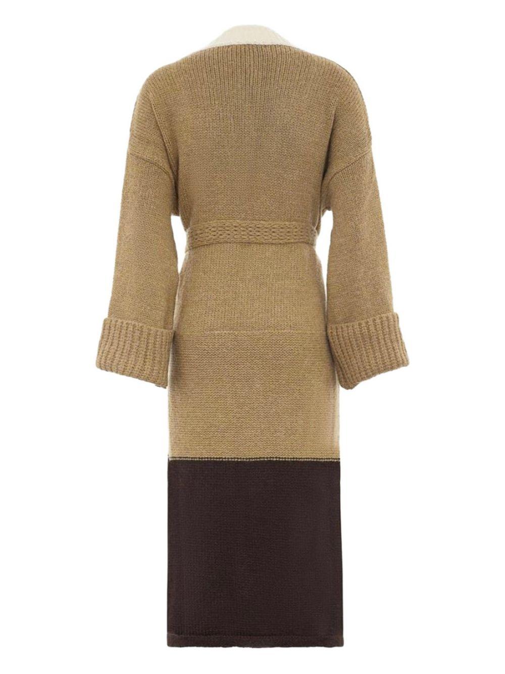 Cardigan color-block lungo