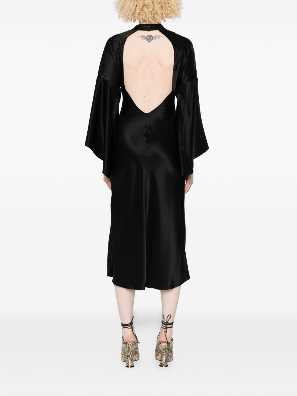 Abito midi nero con schiena scoperta 105730A1Y5 Z99 PINKO