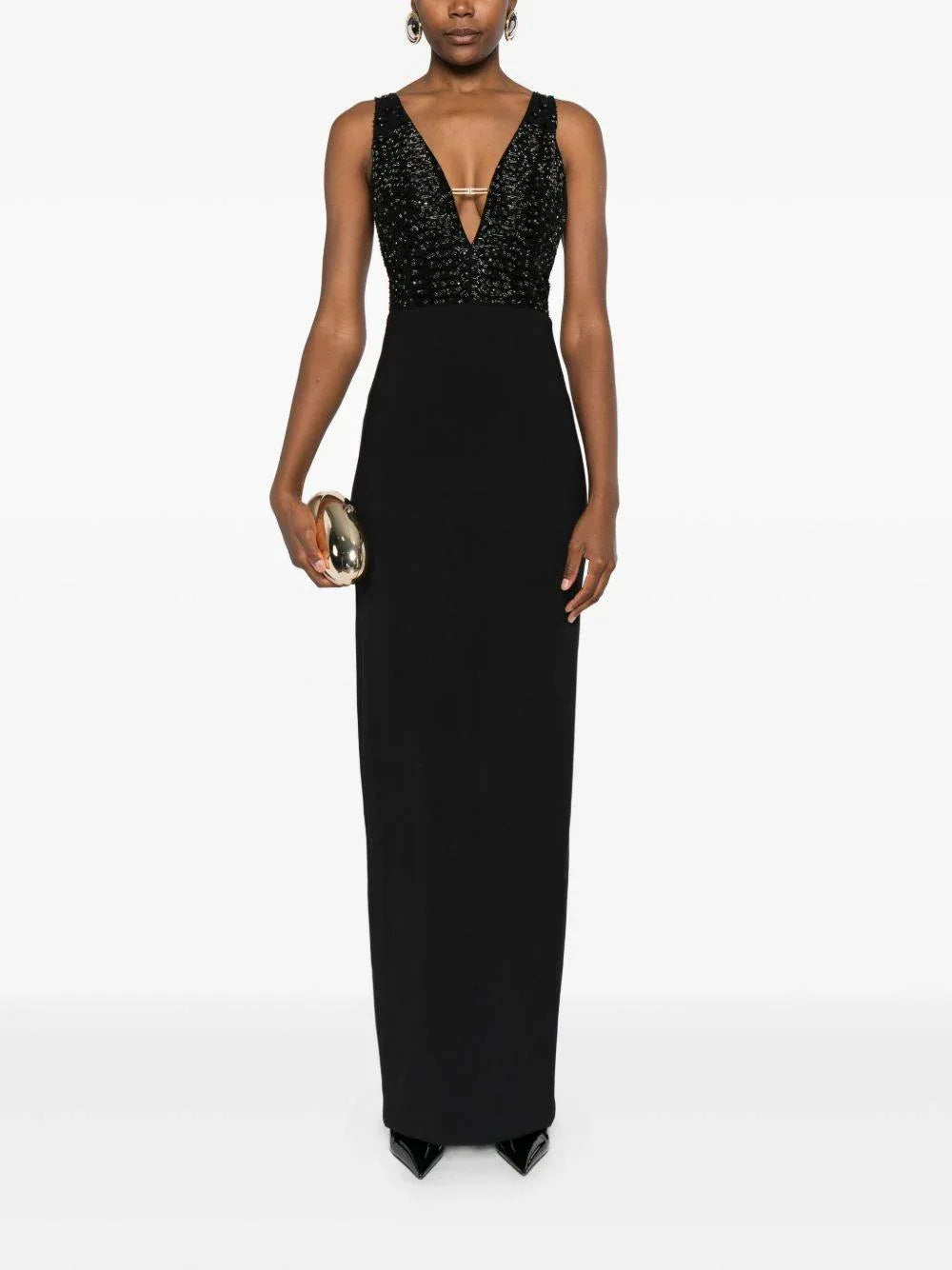 Abito con Scollo a V Nero - Preludio Moda