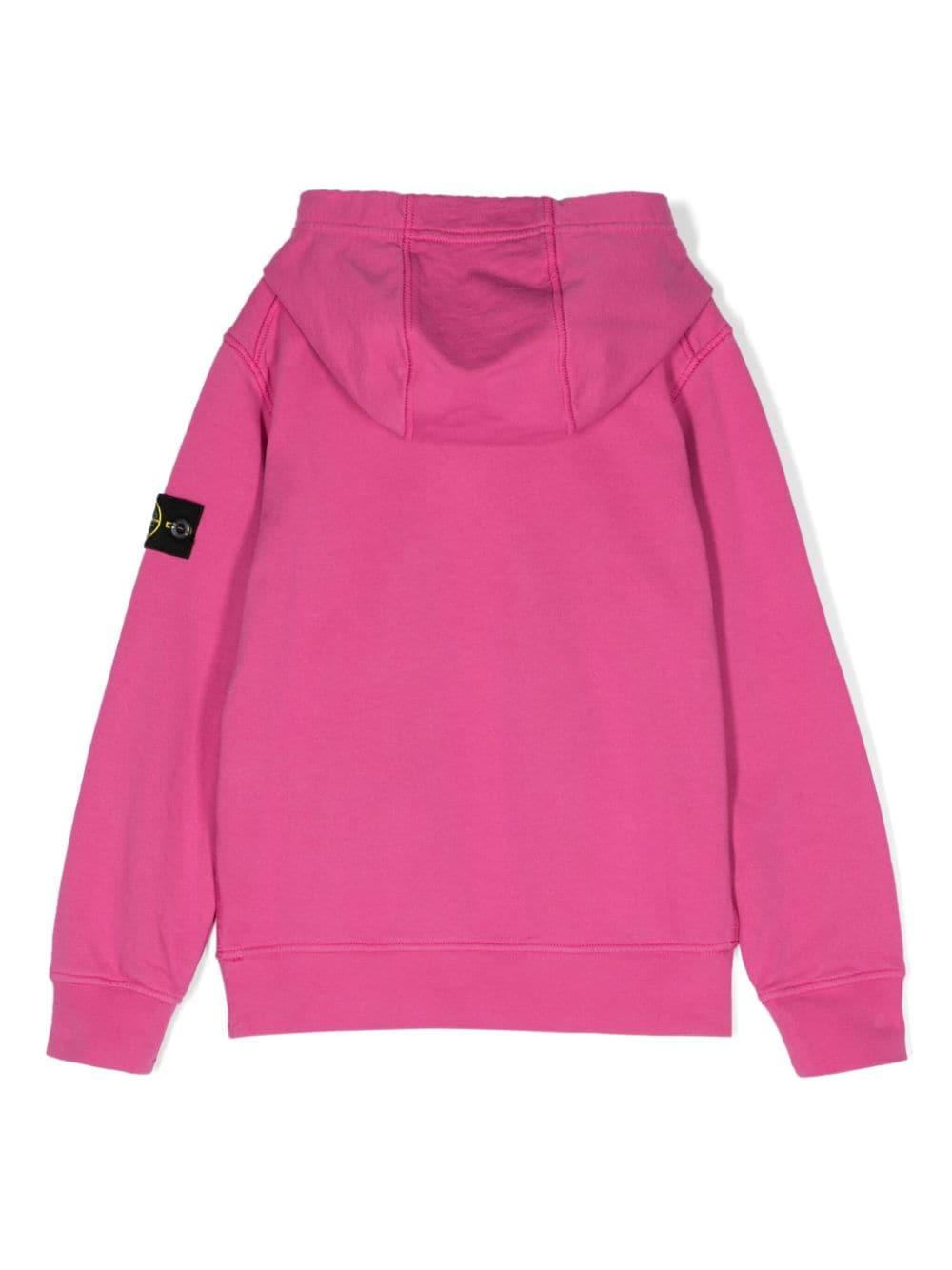 Felpa fucsia con cappuccio etichetta Compass