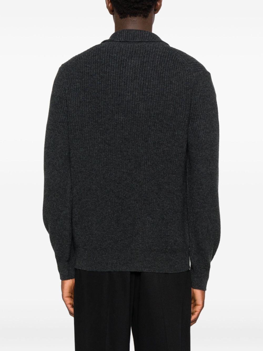 Maglione grigio a polo e maniche lunghe LUTAGSI2508 098 TAGLIATORE