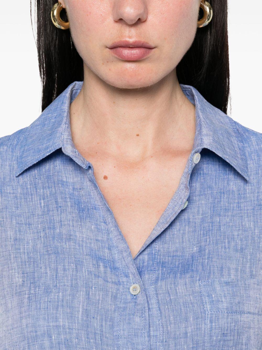 Camicia Elise regular fit in lino denim chiaro