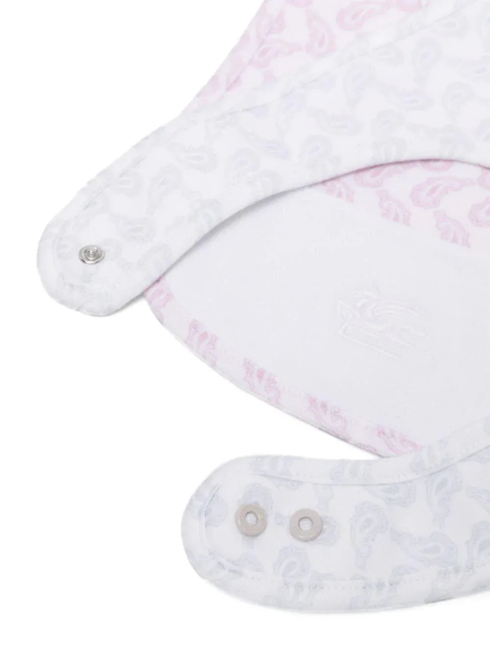 Set di 2 bavaglini Pegaso con ricamo paisley rosa/grigio - Preludio Moda