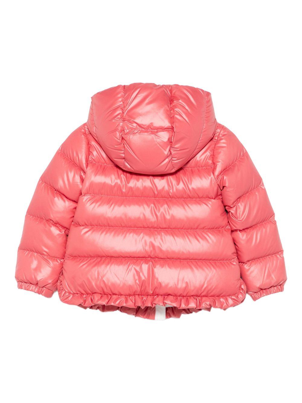 Giacca Bambina con Cappuccio e Ruches Trapuntata Rossa K29511A00036597YX 56H MONCLER KIDS